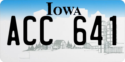 IA license plate ACC641