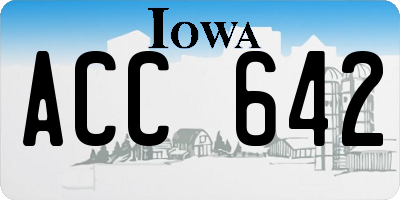 IA license plate ACC642