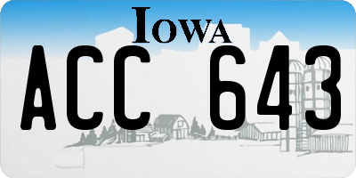 IA license plate ACC643