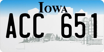 IA license plate ACC651