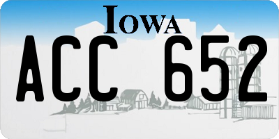 IA license plate ACC652