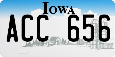 IA license plate ACC656