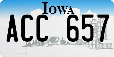 IA license plate ACC657