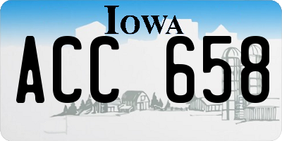IA license plate ACC658