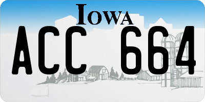 IA license plate ACC664