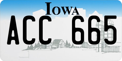 IA license plate ACC665