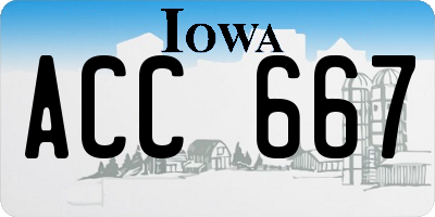 IA license plate ACC667