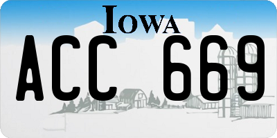 IA license plate ACC669