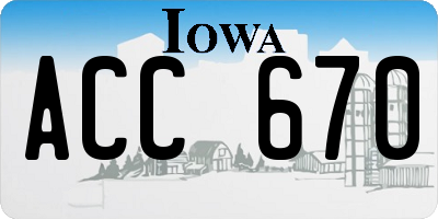 IA license plate ACC670