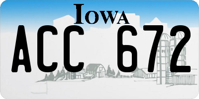 IA license plate ACC672