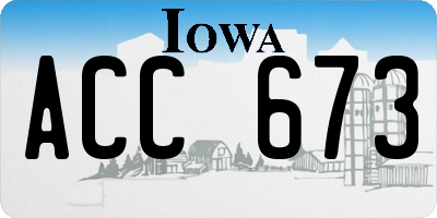 IA license plate ACC673