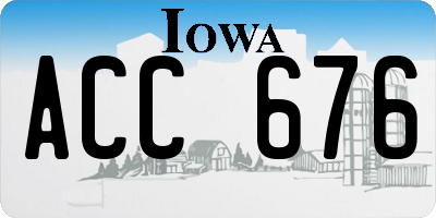 IA license plate ACC676