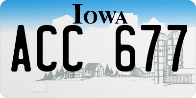 IA license plate ACC677
