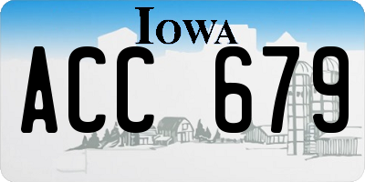 IA license plate ACC679