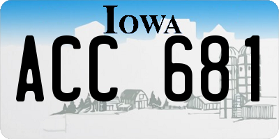 IA license plate ACC681