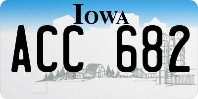 IA license plate ACC682