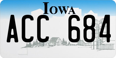 IA license plate ACC684