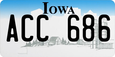 IA license plate ACC686