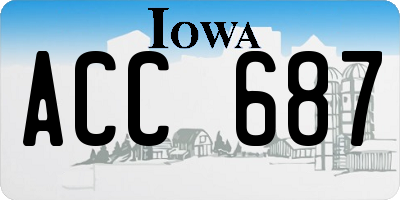 IA license plate ACC687