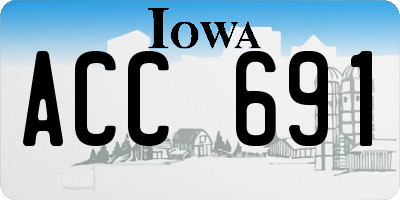 IA license plate ACC691