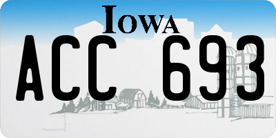 IA license plate ACC693