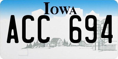 IA license plate ACC694