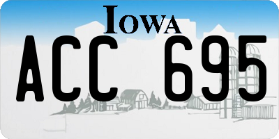 IA license plate ACC695