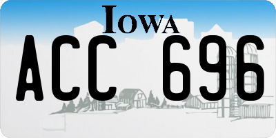 IA license plate ACC696