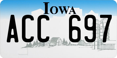 IA license plate ACC697