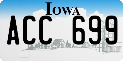 IA license plate ACC699