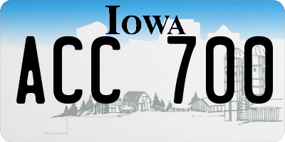 IA license plate ACC700