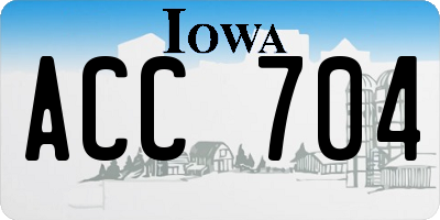 IA license plate ACC704