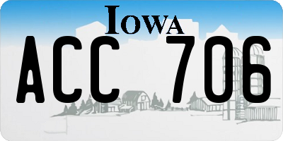 IA license plate ACC706