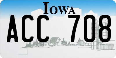 IA license plate ACC708