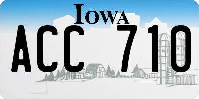 IA license plate ACC710