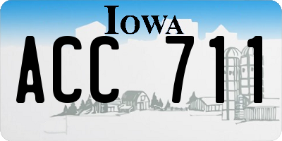 IA license plate ACC711