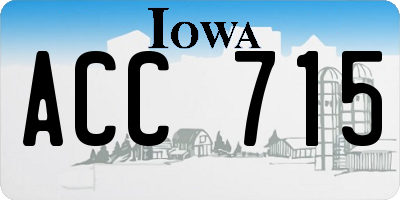 IA license plate ACC715