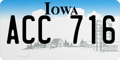 IA license plate ACC716