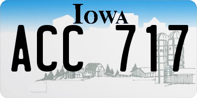 IA license plate ACC717