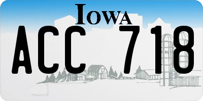 IA license plate ACC718