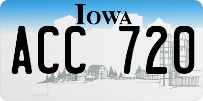 IA license plate ACC720