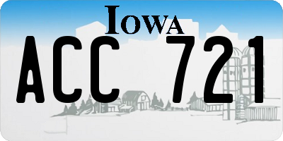 IA license plate ACC721