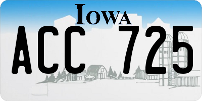 IA license plate ACC725