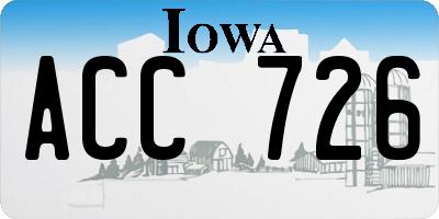 IA license plate ACC726