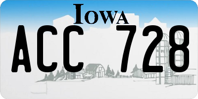 IA license plate ACC728