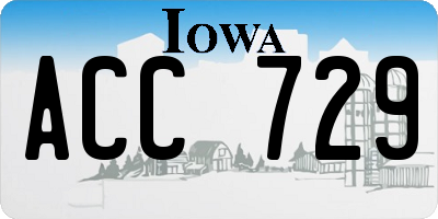 IA license plate ACC729