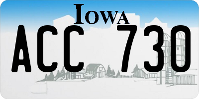 IA license plate ACC730