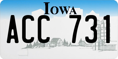 IA license plate ACC731