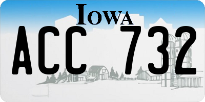 IA license plate ACC732