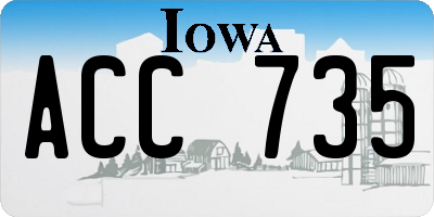 IA license plate ACC735
